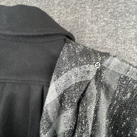 VTG Miss New Yorker Wool Blend Scarf Coat Womens Sz L Black USA Made 90s Winter - Picture 4 of 14